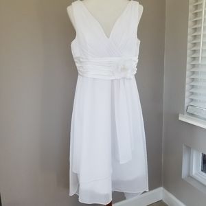 Tea length White Dress